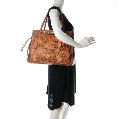 Valentino Garavani Vitello Lace Demetra Satchel Cognac 2 of 8