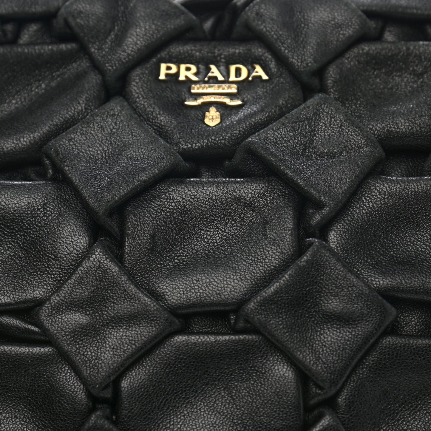 Nappa Woven Pouch Black