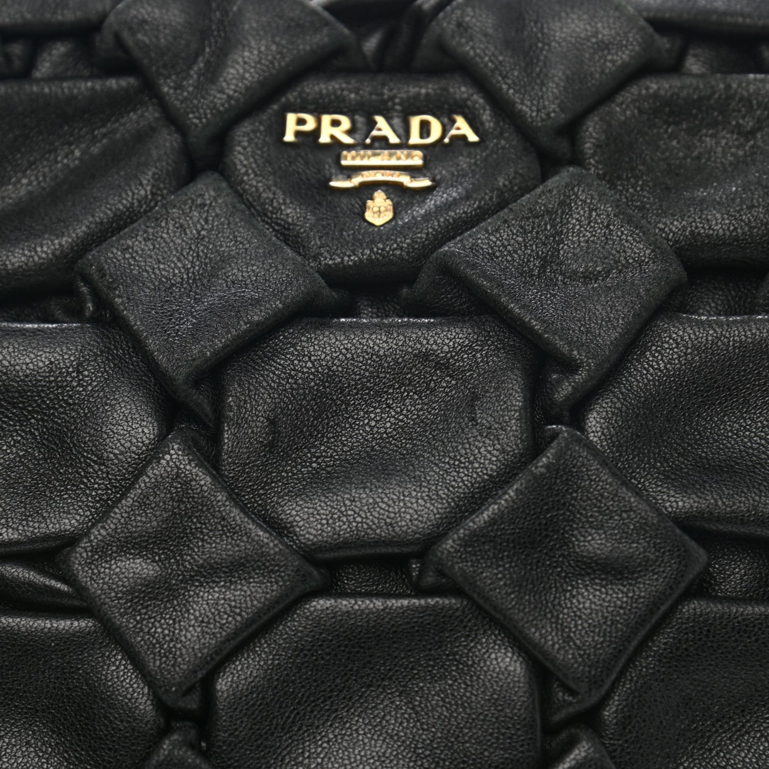 Prada Nappa Woven Pouch Black 9 of 11