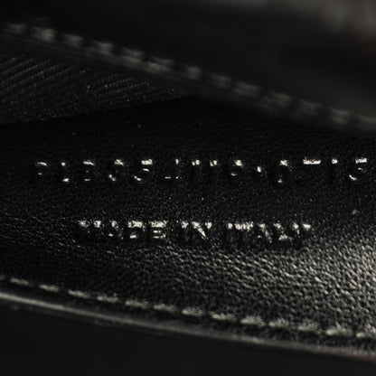 Saint Laurent Calfskin Crocodile Embossed Medium Classic Monogram Tassel Satchel Black 7 of 8