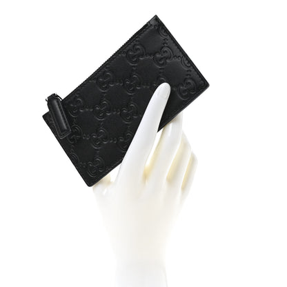 Gucci Guccissima Signature Coin Case Card Holder Black 2 of 5