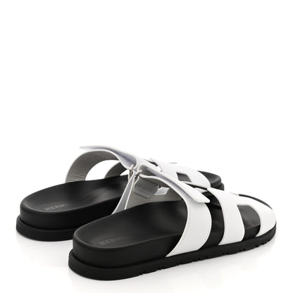 Hermes Calfskin Womens Chypre Sandals 37 White 4 of 9