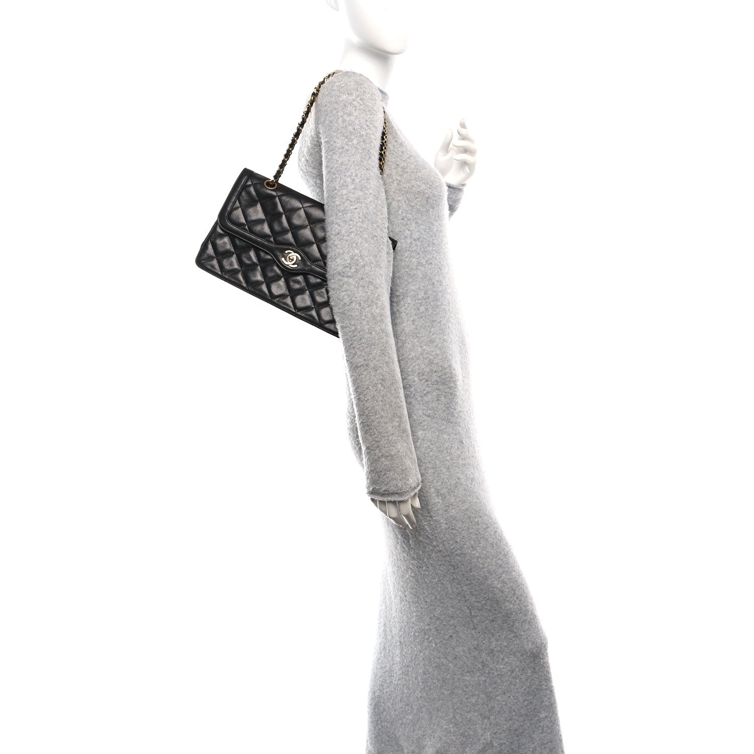 Chanel Lambskin Quilted Medium Single Flap Black 2 of 12