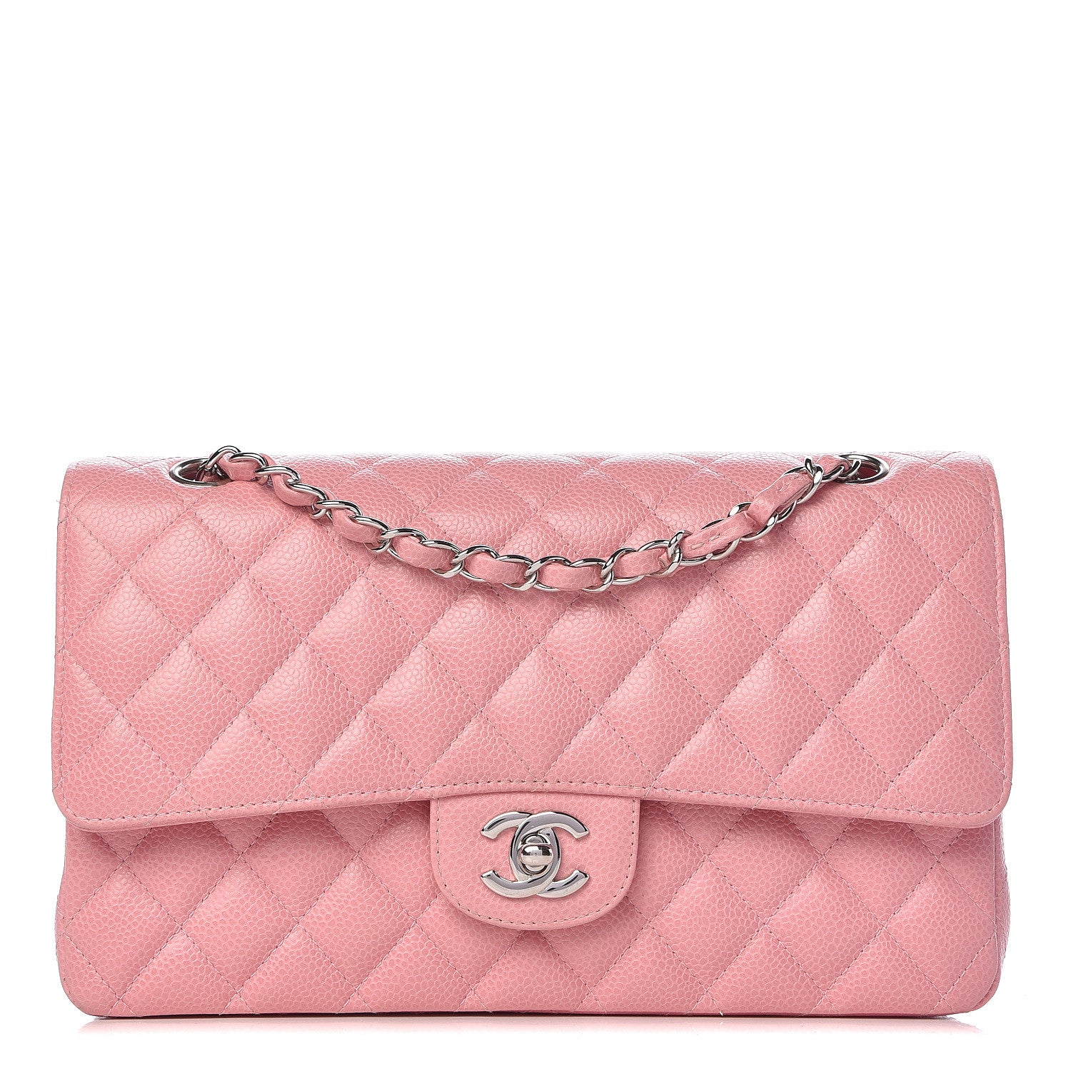 Chanel Caviar Quilted Medium Double Flap Pink 1 of 11
