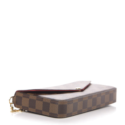 Louis Vuitton Damier Ebene Pochette Felicie Chain Wallet 5 of 18