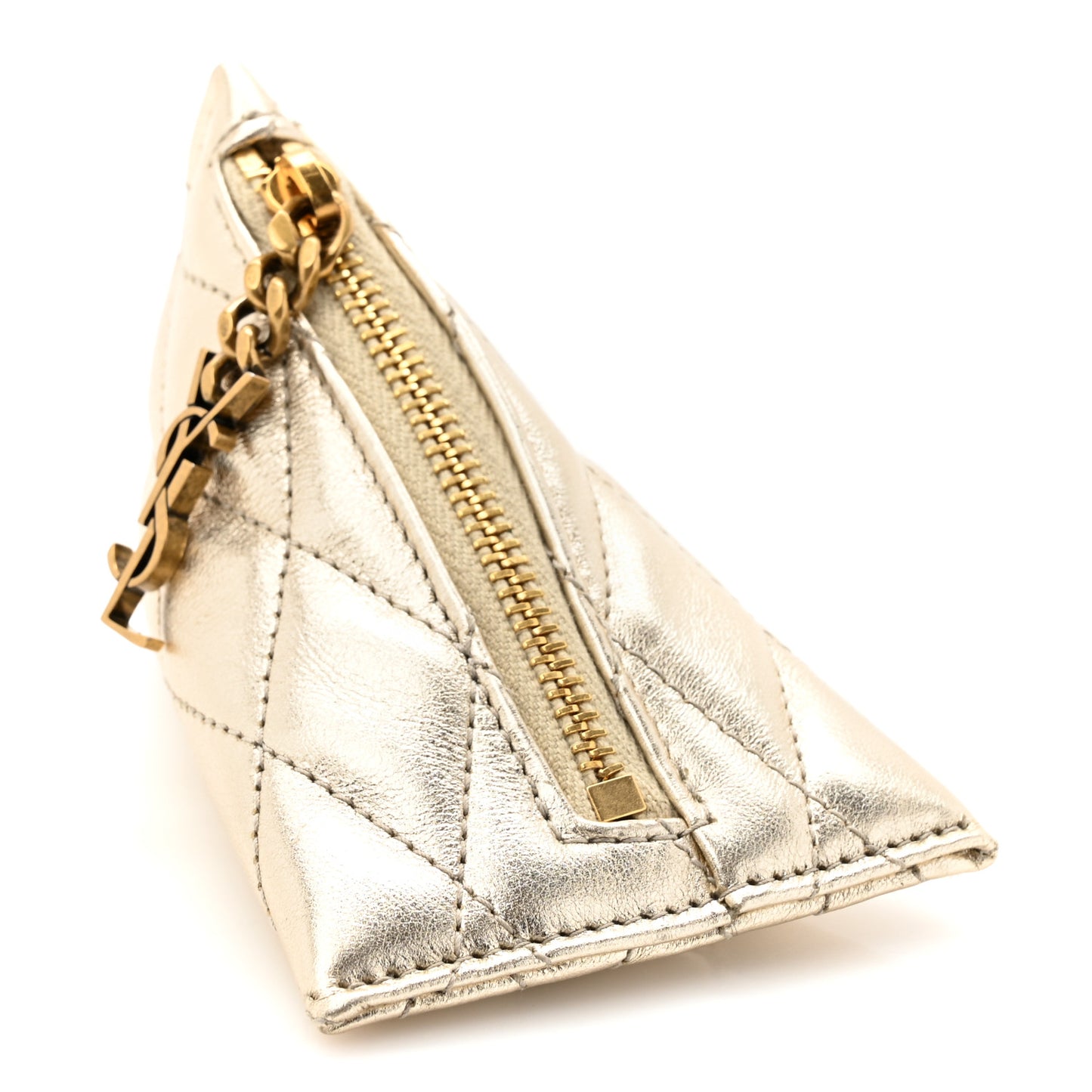 Metallic Calfskin Berlingo Bag Charm Platino