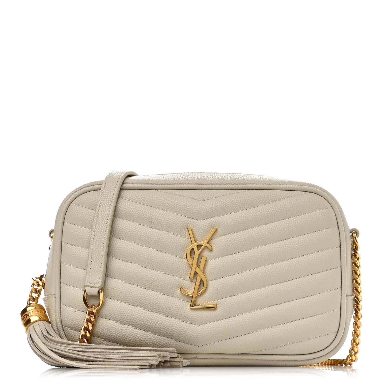 Saint Laurent Grain De Poudre Matelasse Monogram Mini Lou Camera Bag Crema Soft 1 of 10