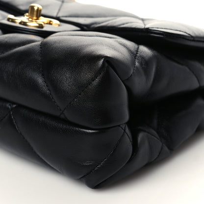 Chanel Lambskin Quilted Small Chain Top Handle Flap Black 8 of 9