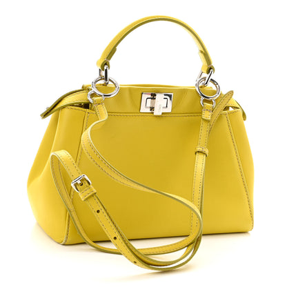 Fendi Nappa Mini Peekaboo Iconic Satchel Lime 3 of 10