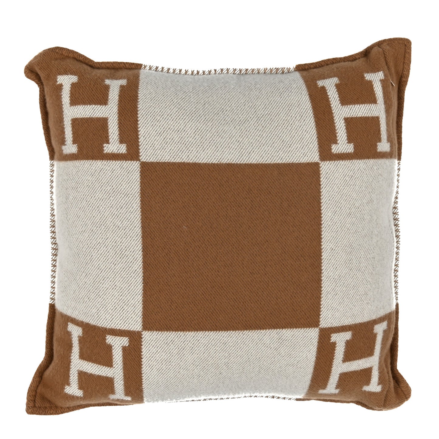 Wool Cashmere Avalon Pillow GM Ecru Camel