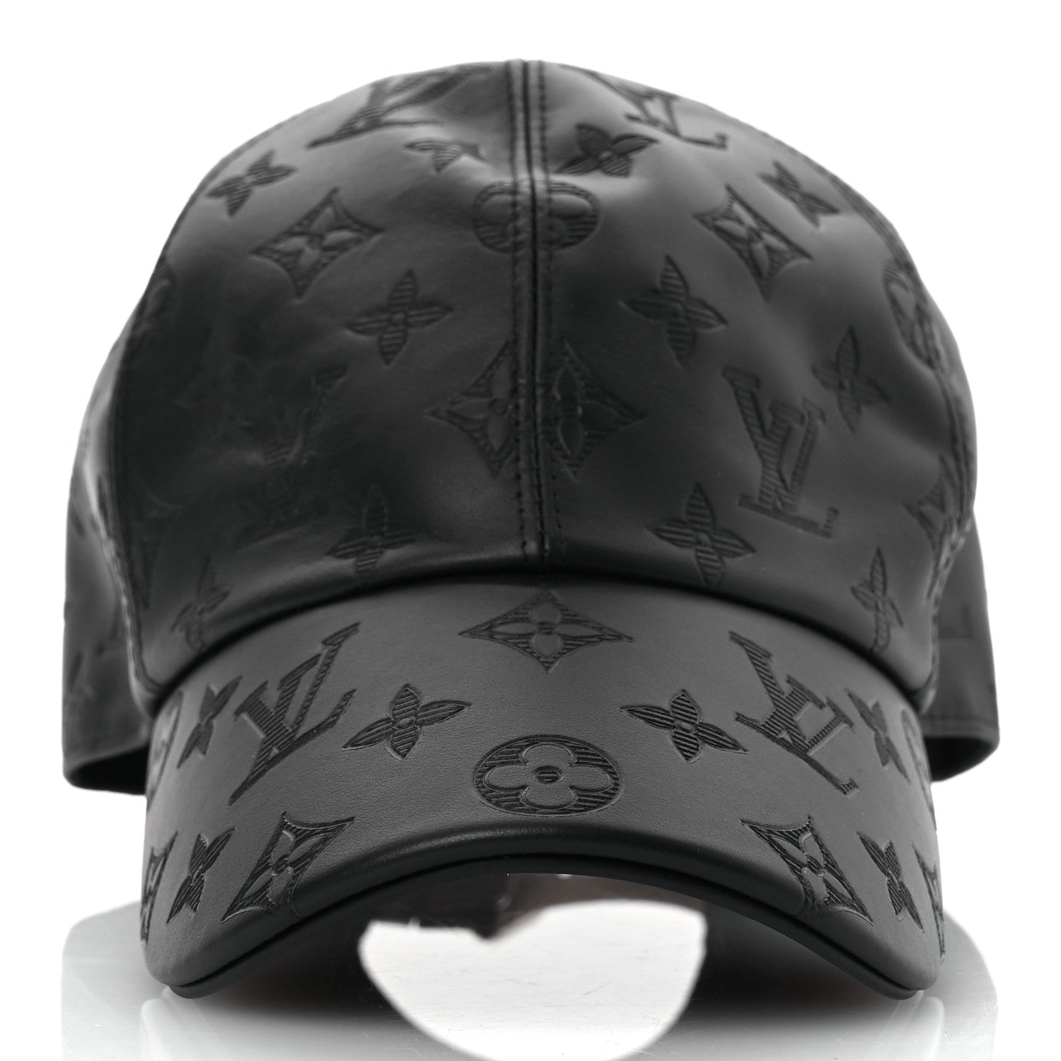 Louis Vuitton Calfskin Monogram Shadow Baseball Cap 58 Black