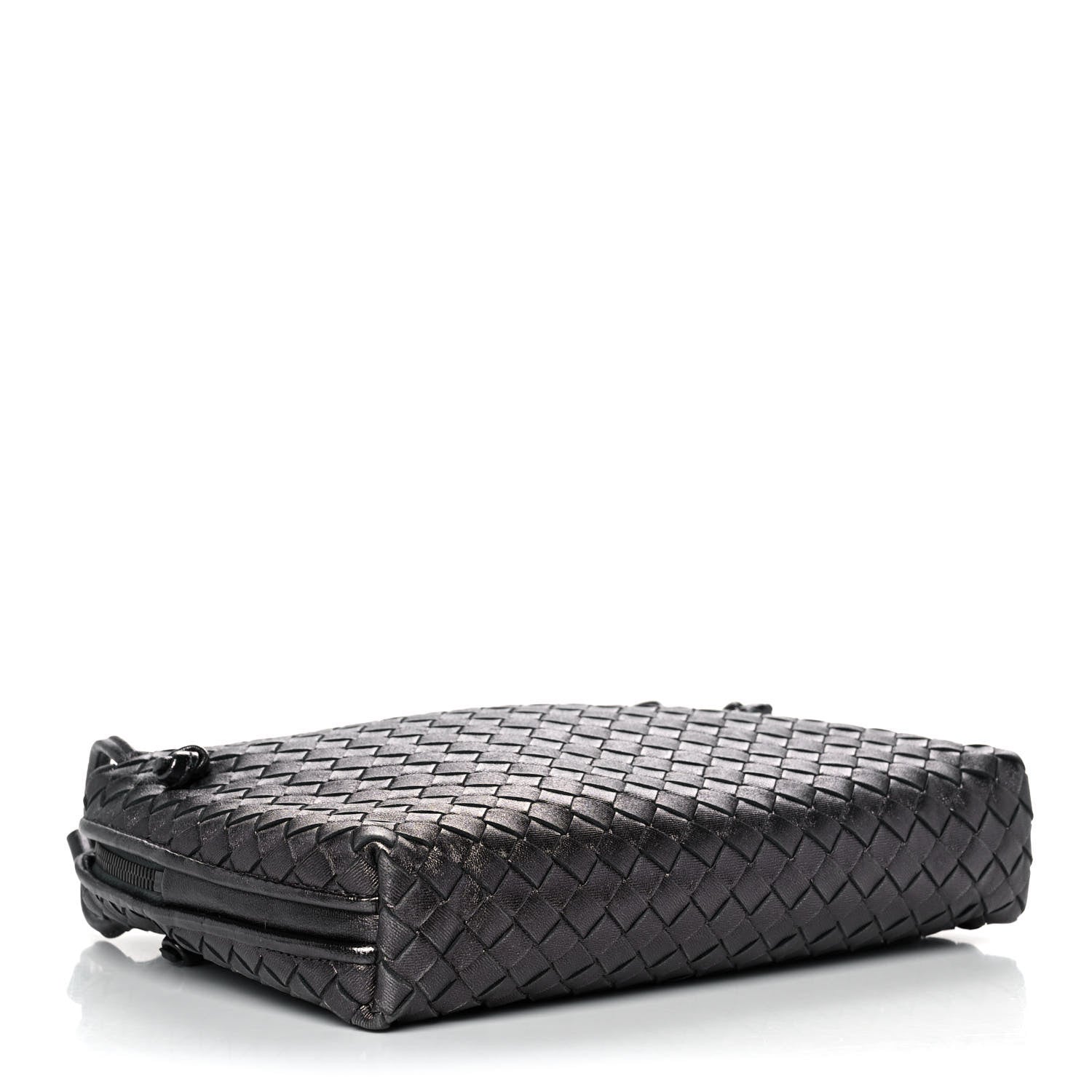 Bottega Veneta Metallic Nappa Intrecciato Nodini Crossbody Messenger Dark Grey 4 of 12