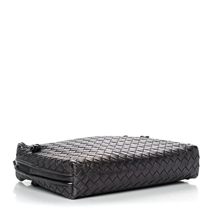 Bottega Veneta Metallic Nappa Intrecciato Nodini Crossbody Messenger Dark Grey 4 of 12
