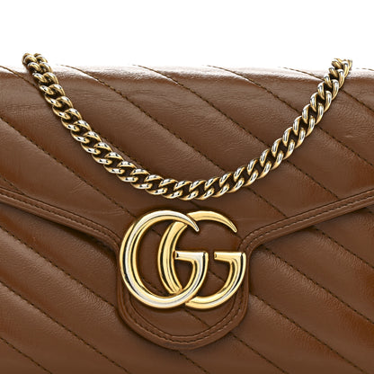 Gucci Azalea Calfskin Matelasse Diagonal GG Marmont Chain Wallet Cuir 10 of 18