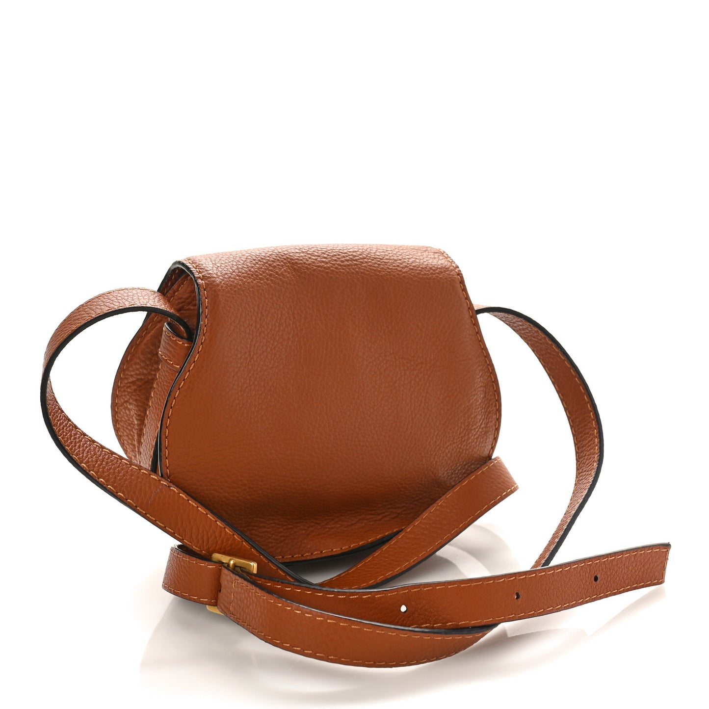 Calfskin Mini Marcie Round Crossbody Bag Tan
