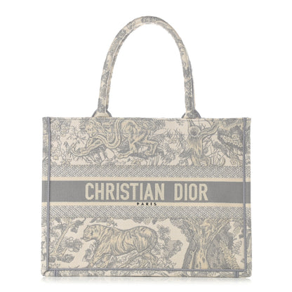Christian Dior Canvas Embroidered Medium Dioriviera Toile De Jouy Book Tote Gray 1 of 11