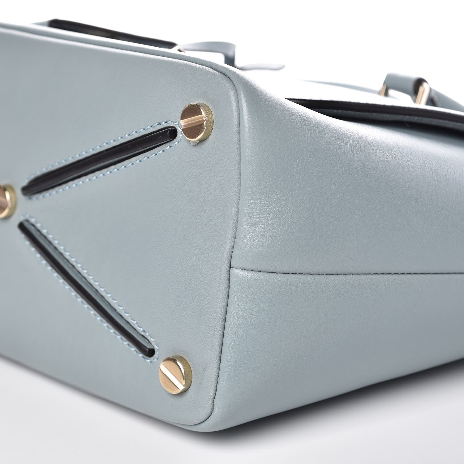 Valentino Garavani Calfskin Small Rockstud Demilune Double Handle Satchel Nube 8 of 10