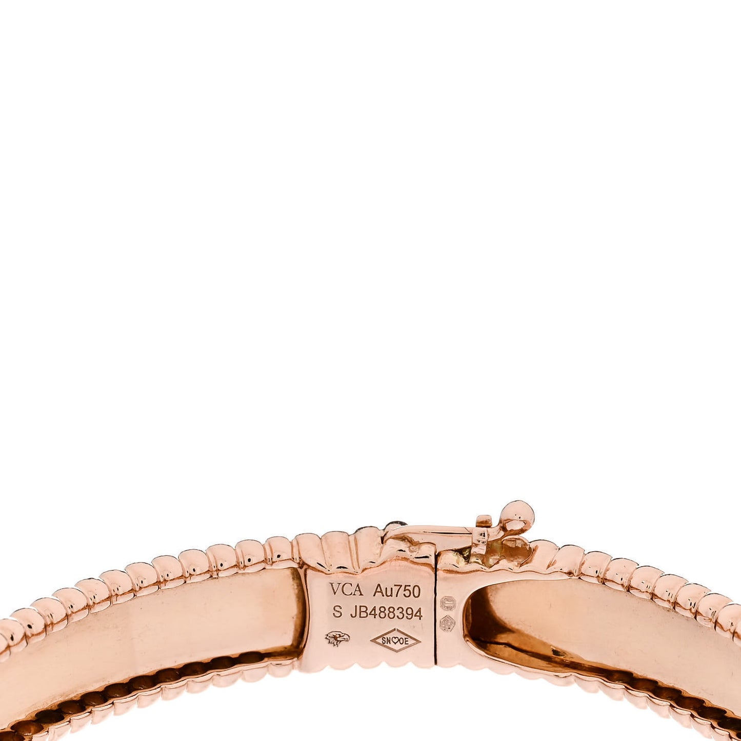 18K Rose Gold Perlee Signature Bangle Bracelet S