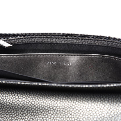 Chanel Metallic Caviar Half Moon Wallet On Chain WOC Dark Silver 7 of 13