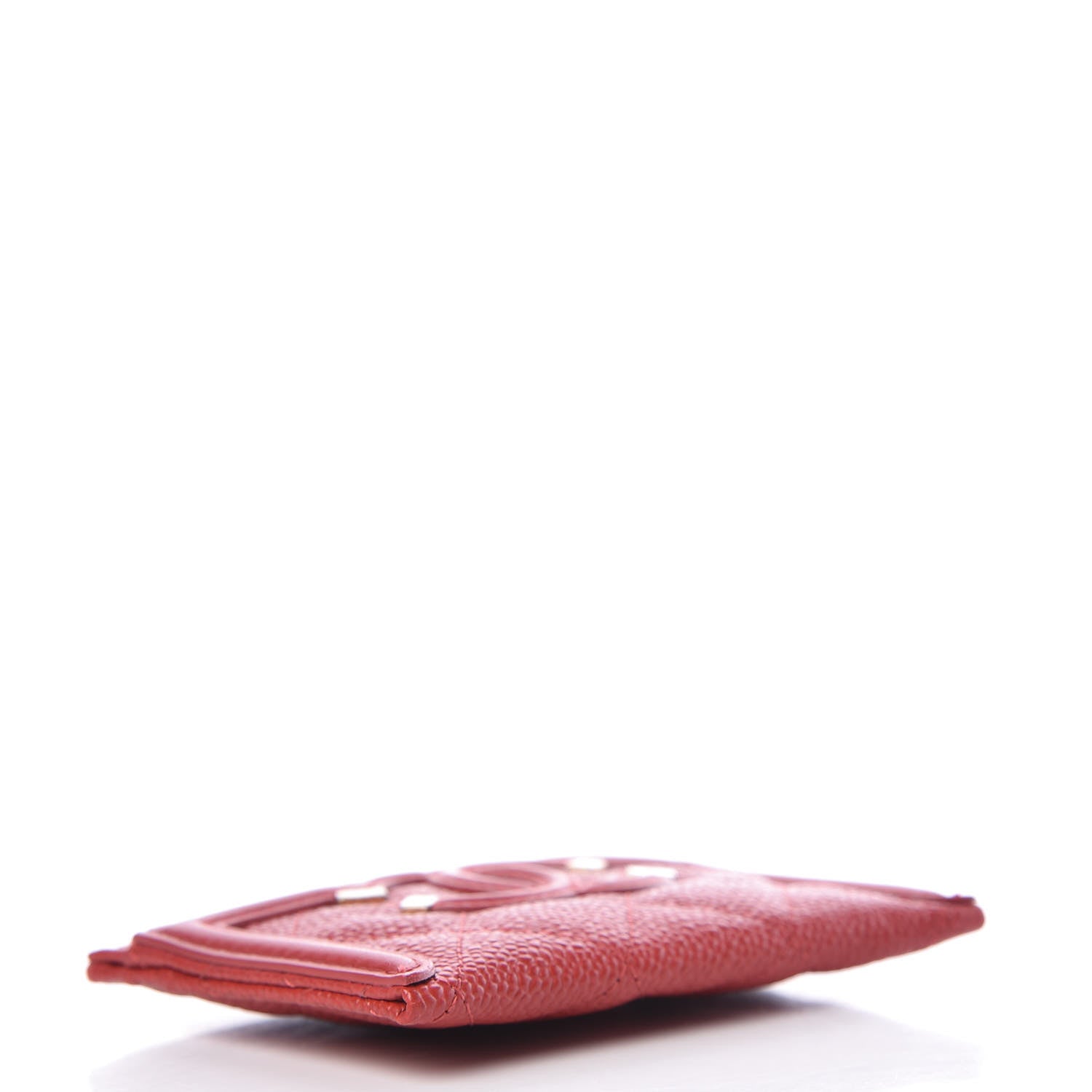 Chanel Caviar Quilted Filigree Card Holder Dark Red 4 of 9