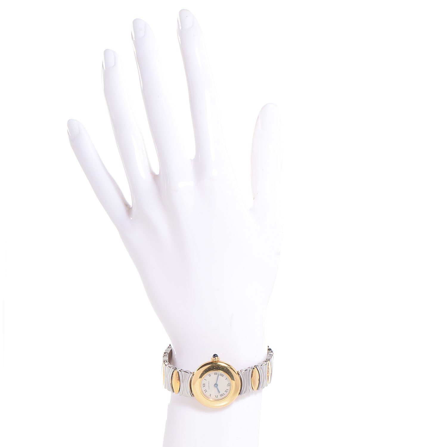 Cartier Stainless Steel 18K Yellow Gold 24mm Baignoire Quartz Watch 2 of 5