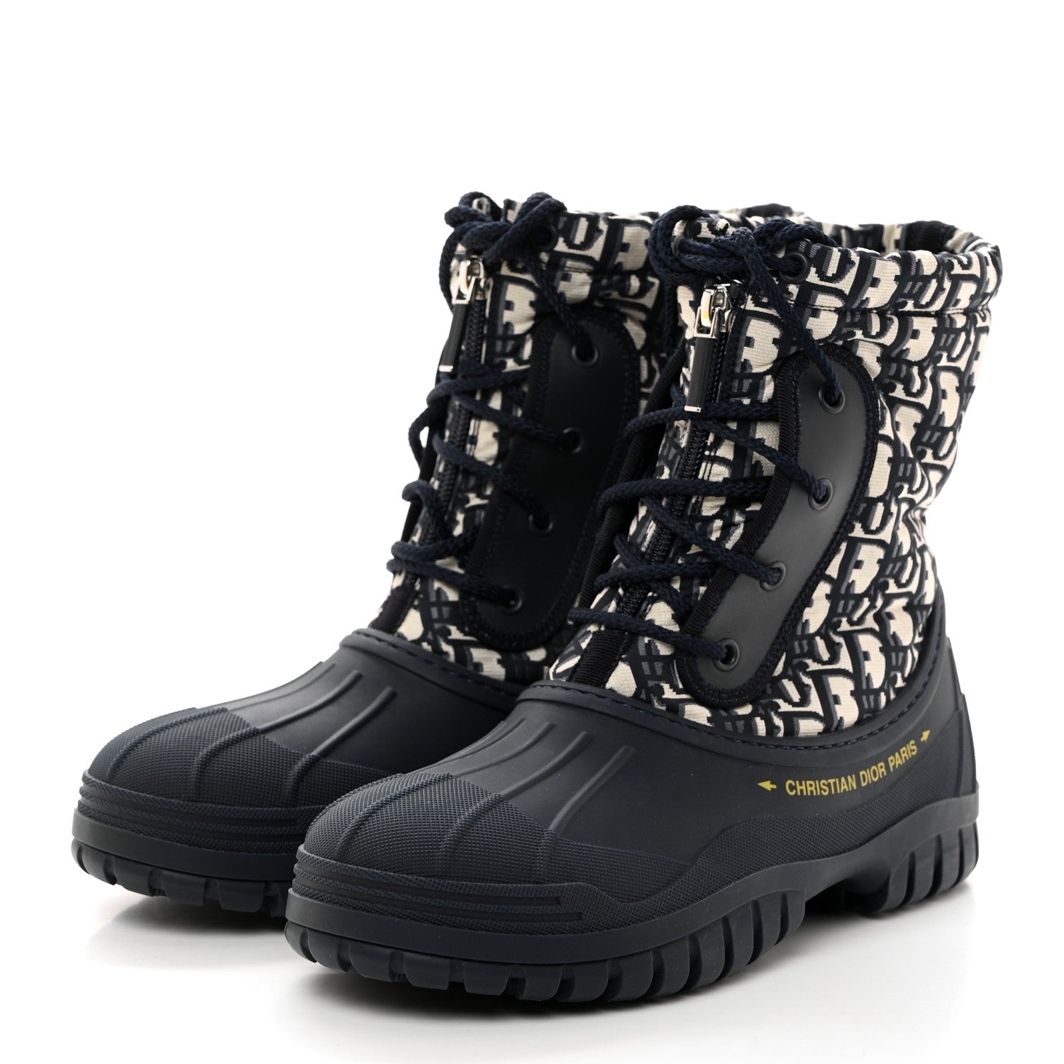 Christian Dior Oblique Nylon D-Venture Boots 38 Deep Blue 3 of 8