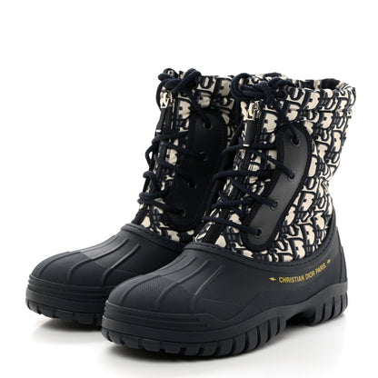 Christian Dior Oblique Nylon D-Venture Boots 38 Deep Blue 3 of 8