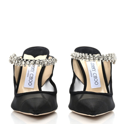 Jimmy Choo Mesh Suede Crystal Bing 100 Pumps 36.5 Black 2 of 7