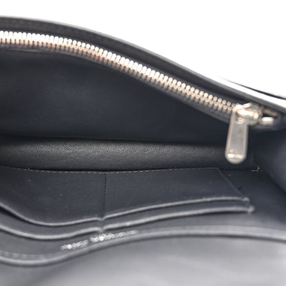 Christian Dior Metallic Patent Micro-Cannage Diorama Wallet on Chain Pouch Silver 5 of 13