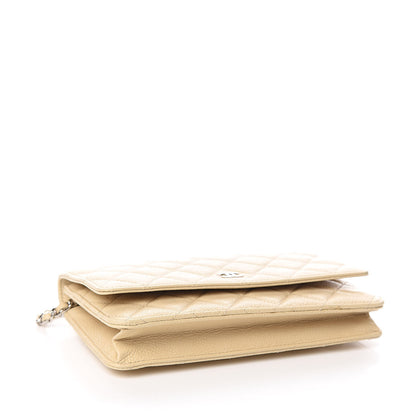 Chanel Caviar Quilted Wallet On Chain WOC Light Beige 4 of 11
