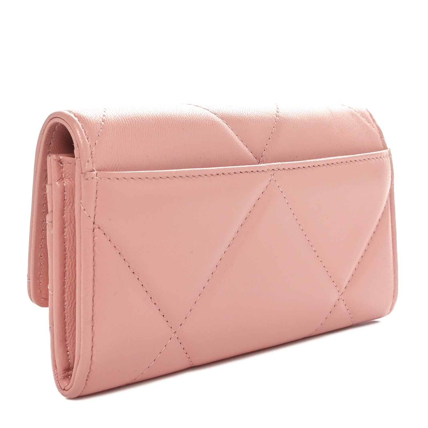 Chanel Goatskin Quilted Chanel 19 Flap Wallet Light Pink 3 of 11