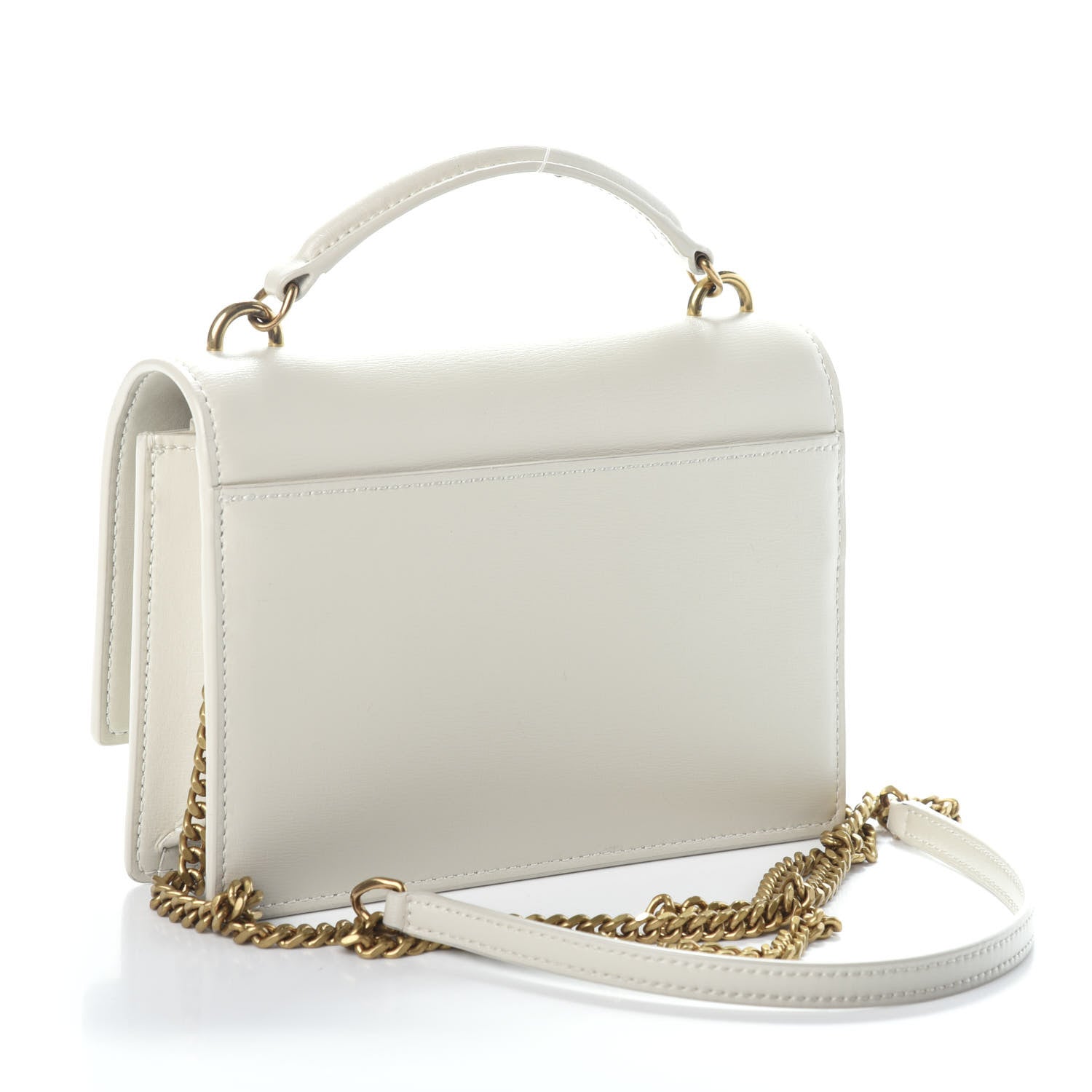 Saint Laurent Calfskin Monogram Sunset Chain Wallet Blanc Vintage 3 of 8