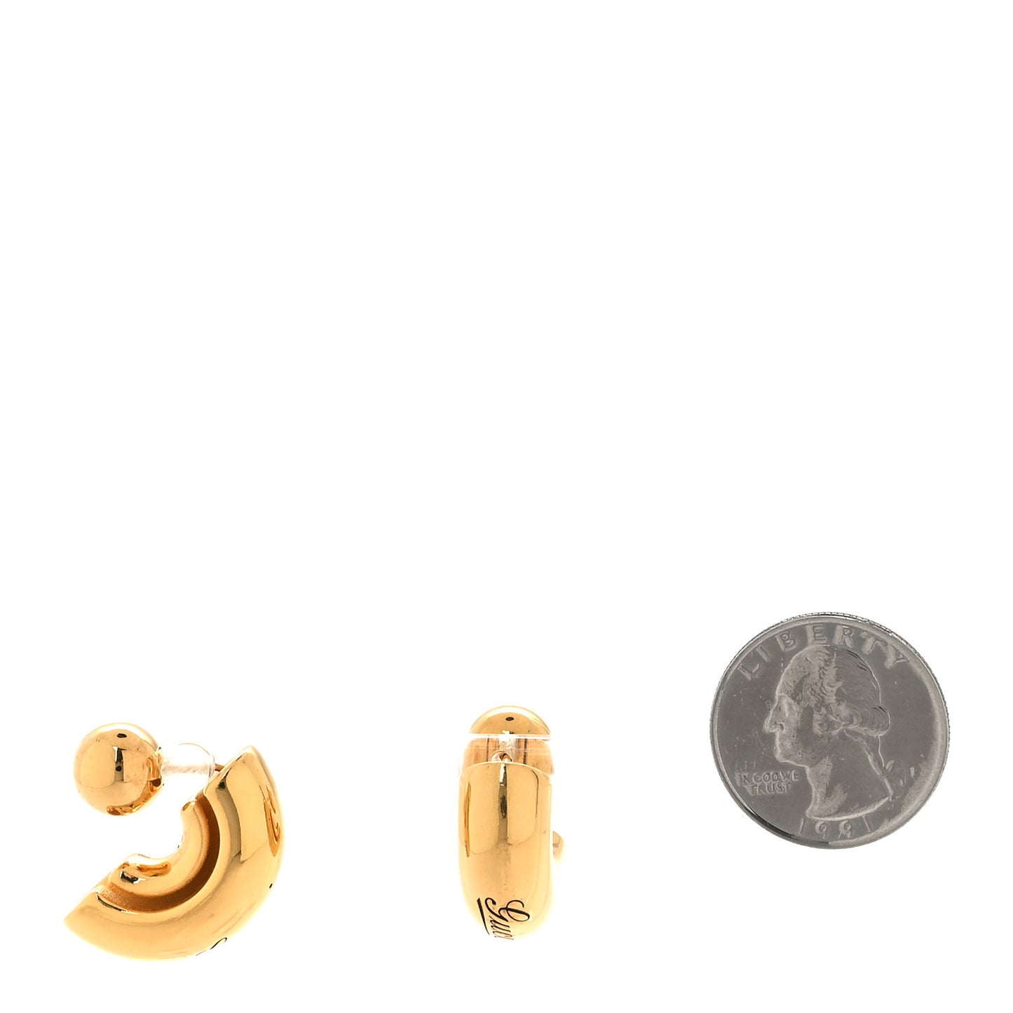 Metal G Motif Hoop Earrings Gold