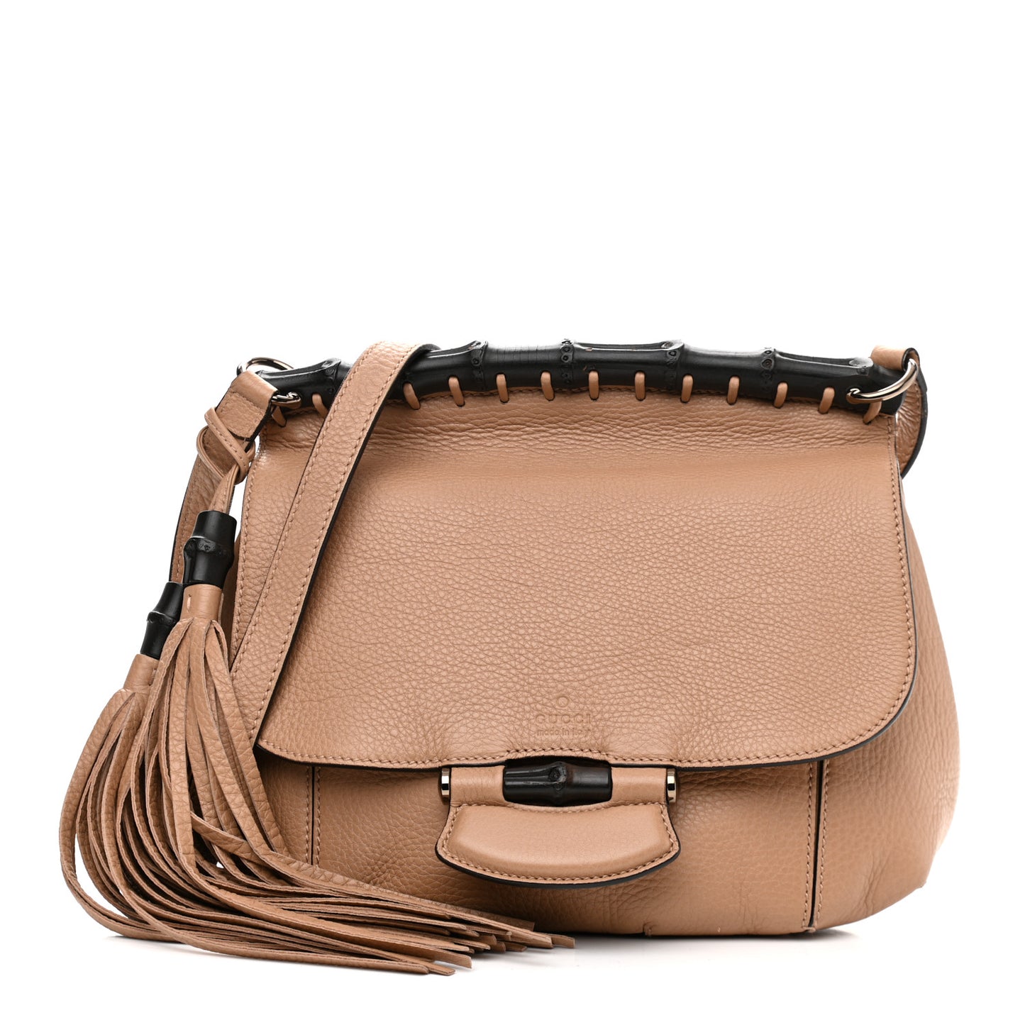 Calfskin Medium Nouveau Fringe Shoulder Bag Tan