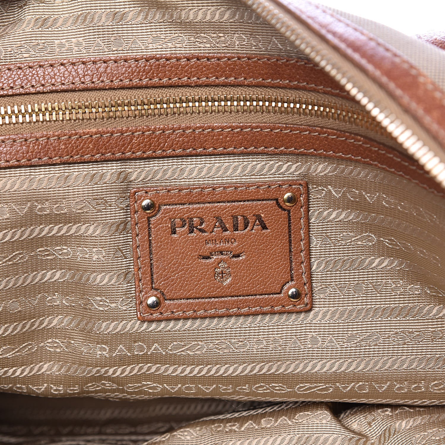 Prada Jacquard Logo Tote Corda Brandy 6 of 18