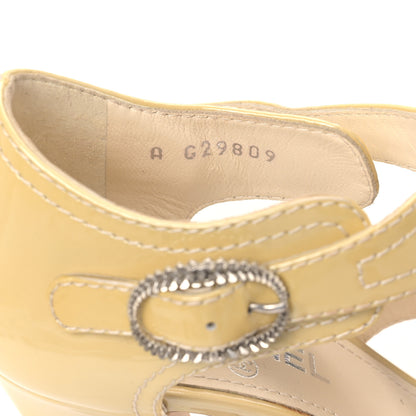 Chanel Patent Crystal CC Sandals 36 Beige Clair 8 of 11