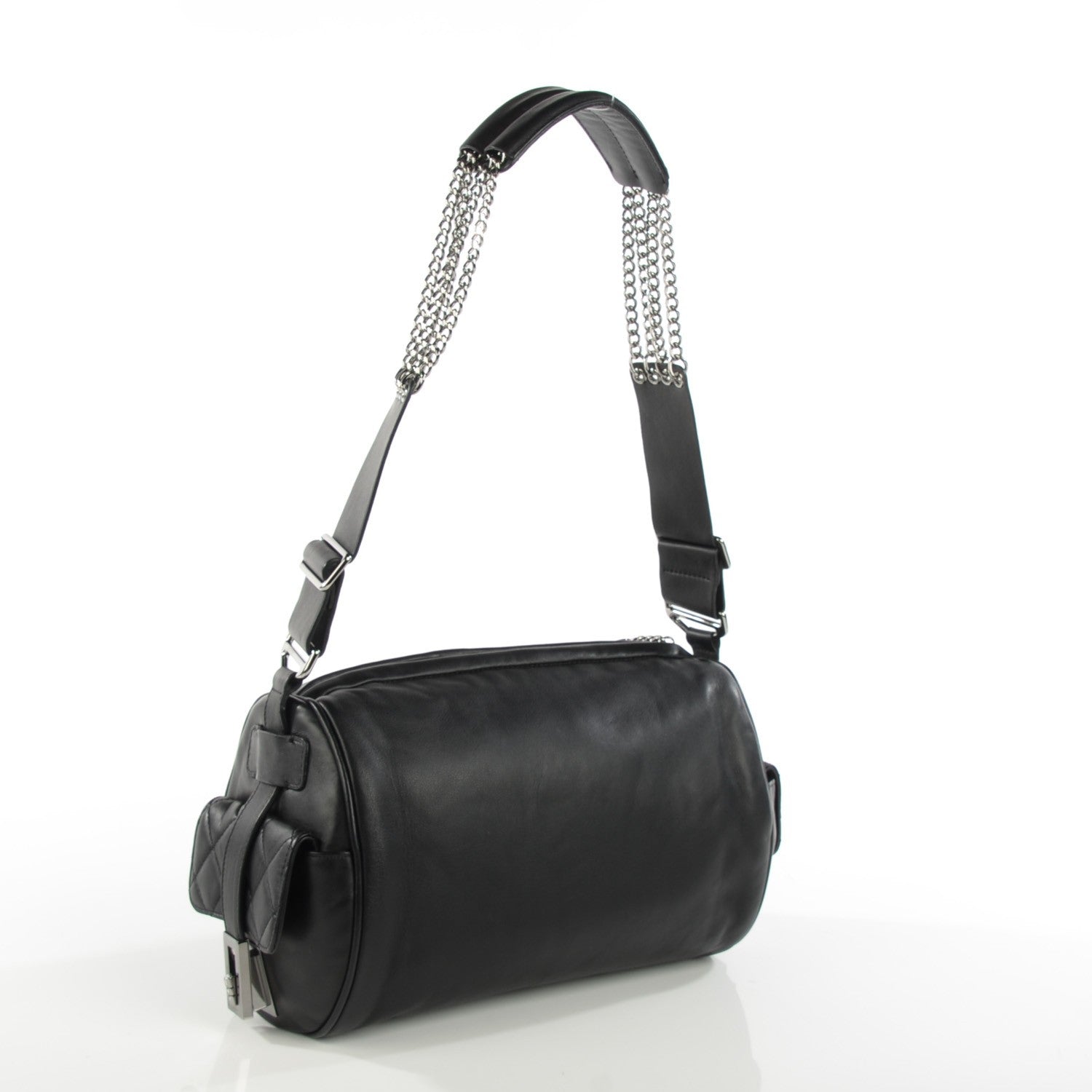 Chanel Calfskin Quilted Barrel Bag Black 3 of 7
