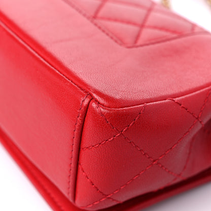 Chanel Sheepskin Quilted Medium Vintage Mademoiselle Flap Red 11 of 16