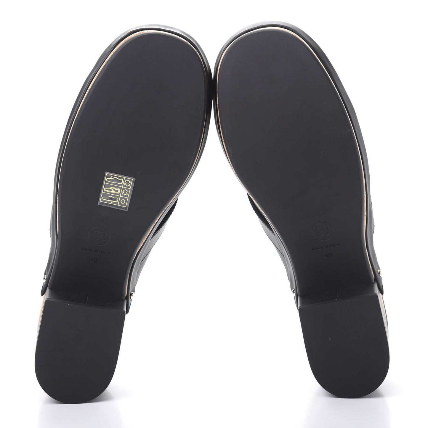 Calfskin CC Turn Lock Clogs 40 Black