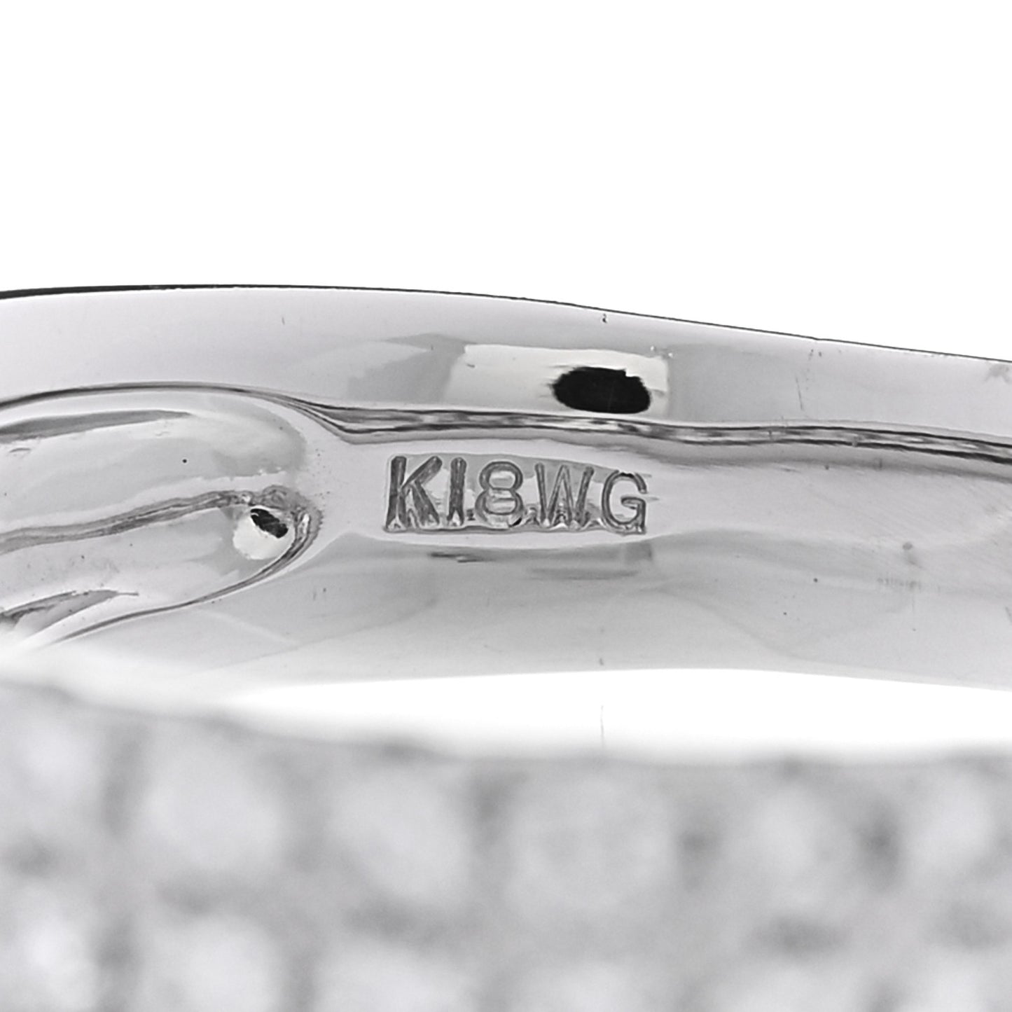 18K White Gold Diamond 1.00ctw Three Row Half Band Ring 54 7