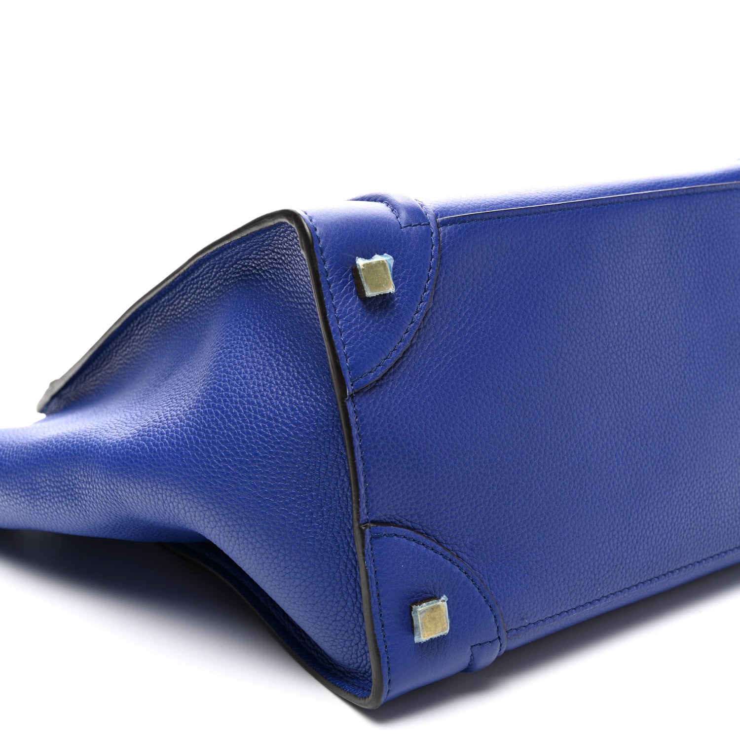Celine Drummed Calfskin Mini Luggage Indigo 9 of 10