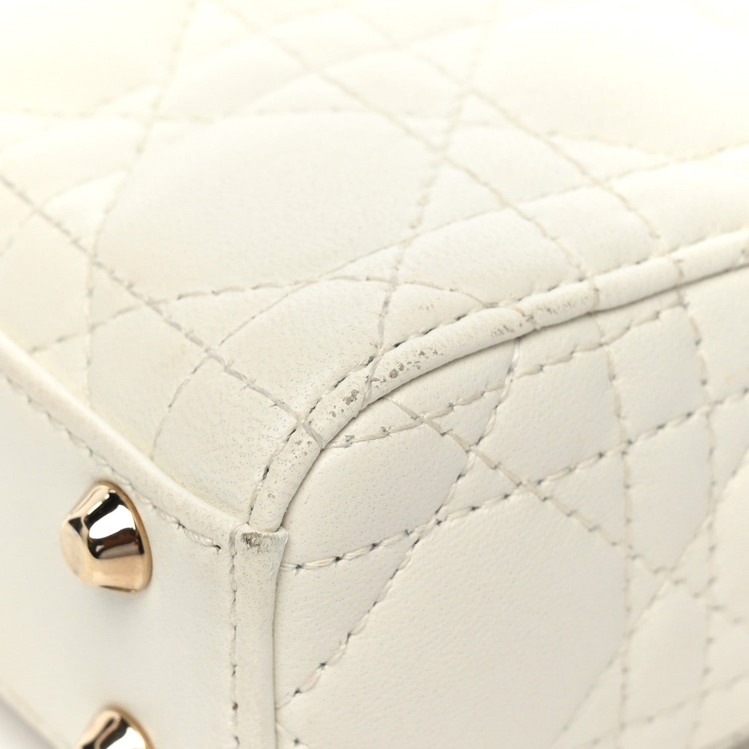 Christian Dior Lambskin Cannage Micro Lady Dior White 17 of 19