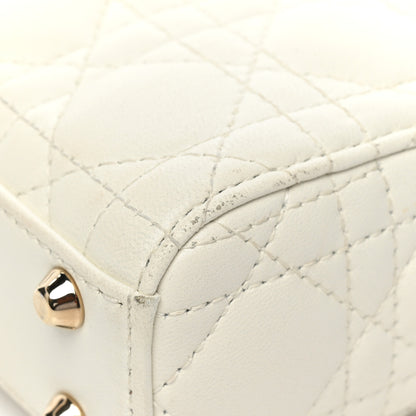 Christian Dior Lambskin Cannage Micro Lady Dior White 17 of 19