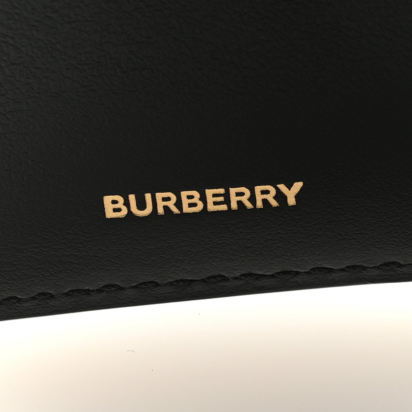 Grained Calfskin TB Compact Tri-Fold Wallet Black