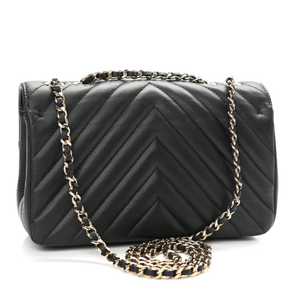 Chanel Calfskin Chevron Quilted Medium Statement Flap Black 3 of 12