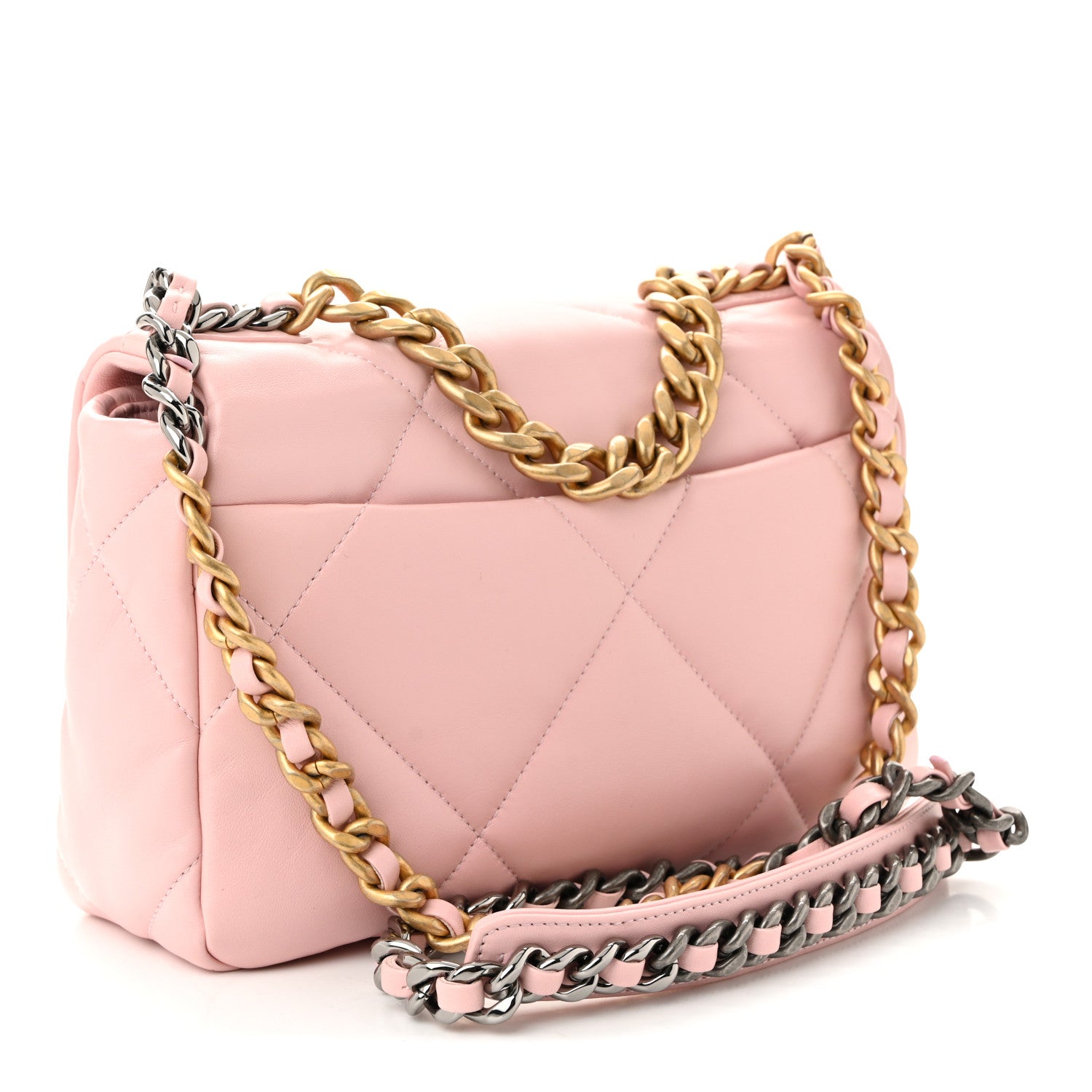 Chanel Lambskin Quilted Medium Chanel 19 Flap Light Pink 3 of 10