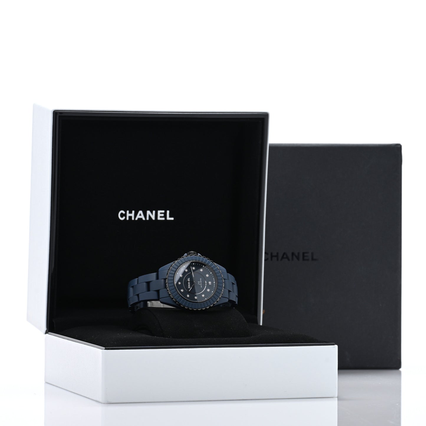 Stainless Steel Ceramic Diamond 33mm J12 Automatic Watch Blue