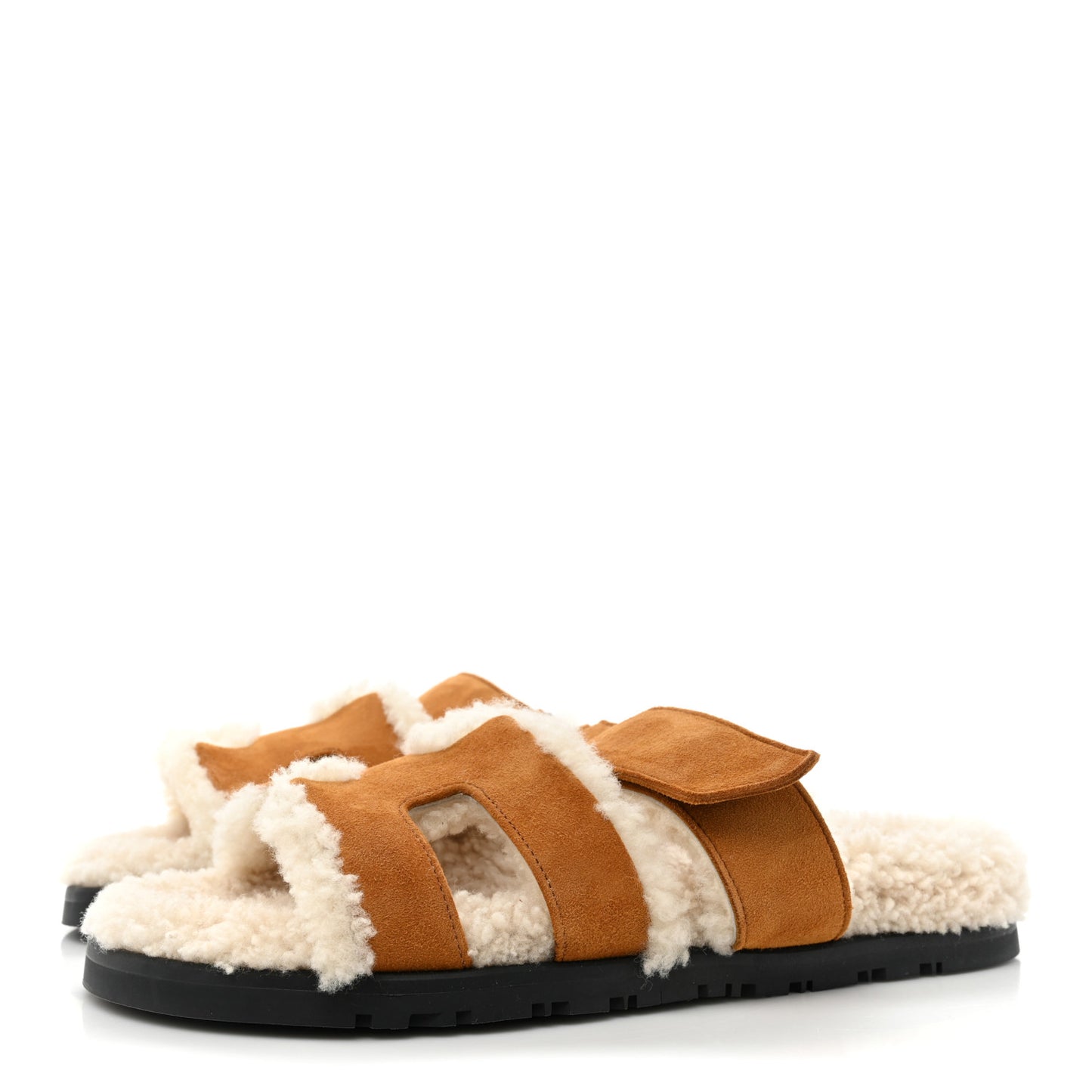 Suede Goatskin Woolskin Womens Chypre Sandals 36 Naturel Ecru