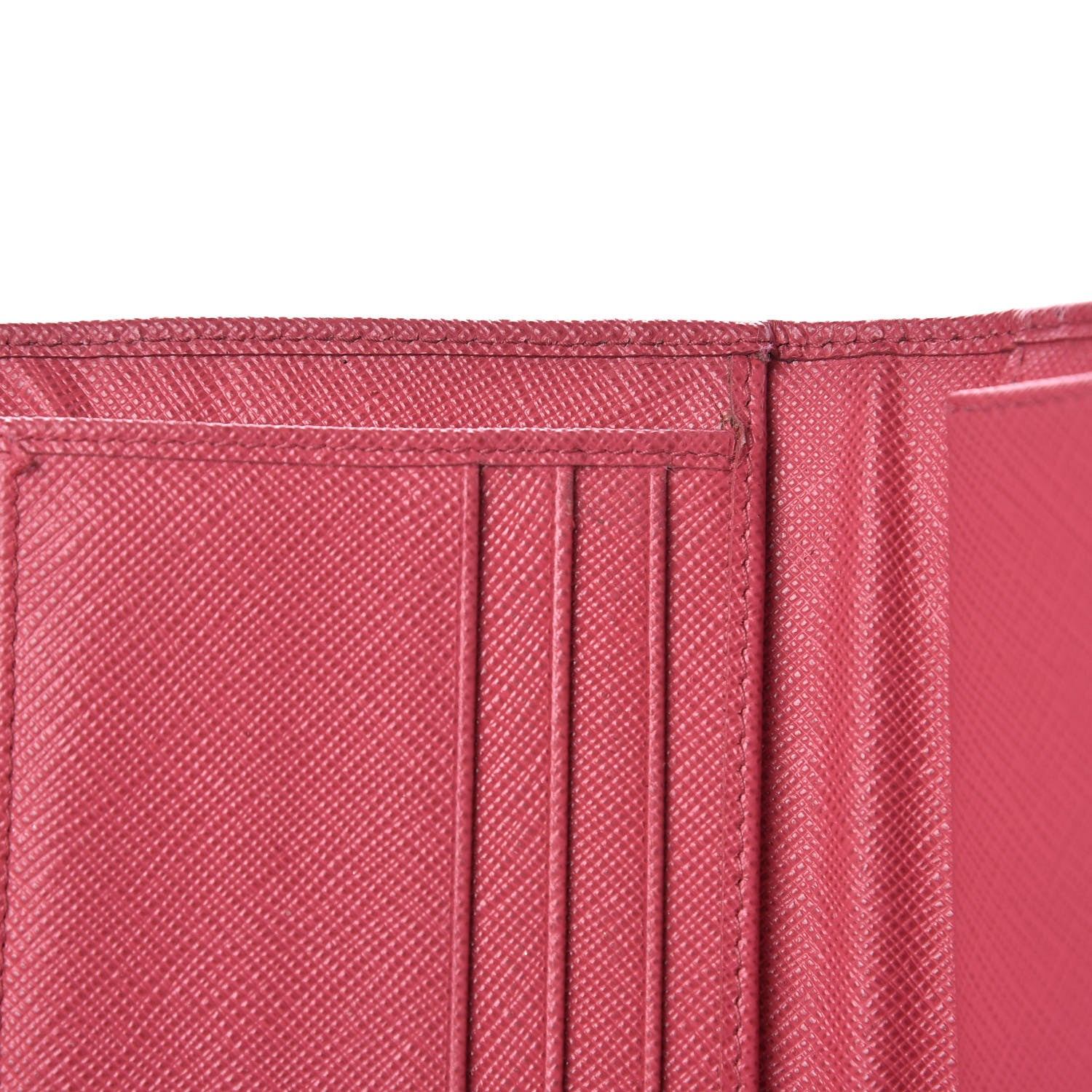 Prada Saffiano Metal Tri-Fold Wallet Peonia 8 of 12