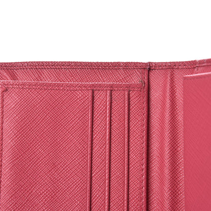 Prada Saffiano Metal Tri-Fold Wallet Peonia 8 of 12
